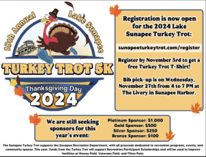 18TH ANNUAL LAKE SUNAPEE TURKEY TROT 5K @ Ben Mere Bandstand